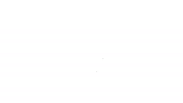 Línea negra Icono del temporizador de cocina aislado sobre fondo blanco. Temporizador de huevos. Utensil de cocina. Animación gráfica de vídeo 4K — Vídeos de Stock