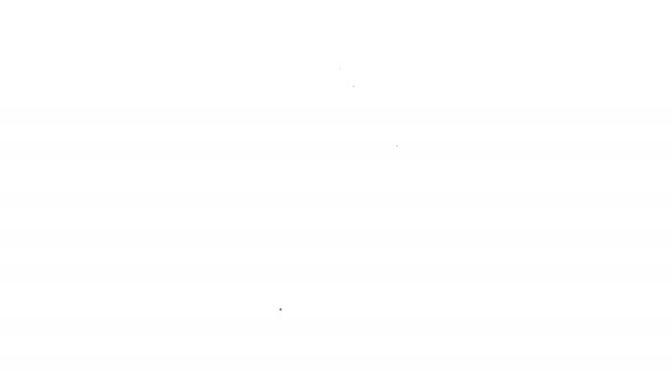 Icono de la tetera de línea negra aislado sobre fondo blanco. Animación gráfica de vídeo 4K — Vídeos de Stock