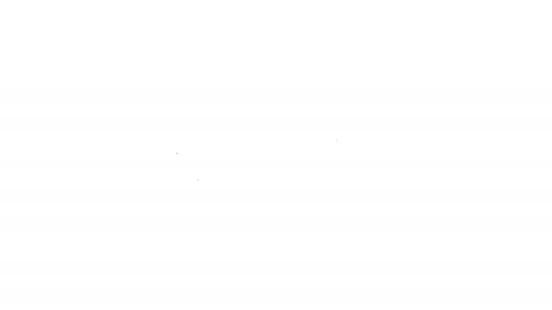 Zwarte lijn Braadpan pictogram geïsoleerd op witte achtergrond. Frituur of gebraden voedsel symbool. 4K Video motion grafische animatie — Stockvideo