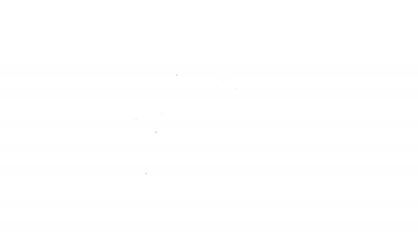Ceainic linie neagră cu pictograma mâner izolat pe fundal alb. Pictograma ceainicului. 4K Animație grafică în mișcare video — Videoclip de stoc