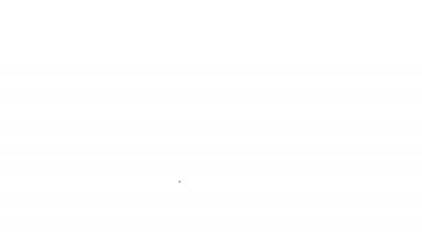 Beyaz arka planda izole edilmiş siyah çay ve yaprak ikonu. 4K Video hareketli grafik canlandırması