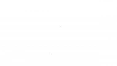 Siyah çizgi Nargile simgesi beyaz arkaplanda izole edilmiş. 4K Video hareketli grafik canlandırması