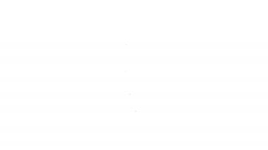 Siyah çizgi Nargile simgesi beyaz arkaplanda izole edilmiş. 4K Video hareketli grafik canlandırması