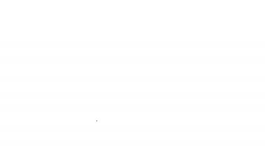 Siyah çizgi kahve fincanı simgesi beyaz arkaplanda izole edilmiş. Çay fincanı. Sıcak içecek kahvesi. 4K Video hareketli grafik canlandırması