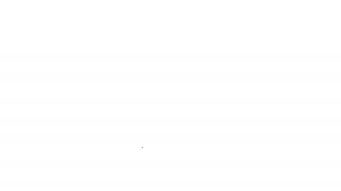 Siyah çizgi kahve demliği simgesi beyaz arkaplanda izole edilmiş. 4K Video hareketli grafik canlandırması