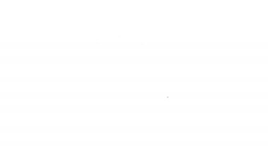 Siyah çizgi kahve fincanı simgesi beyaz arkaplanda izole edilmiş. Çay fincanı. Sıcak içecek kahvesi. 4K Video hareketli grafik canlandırması