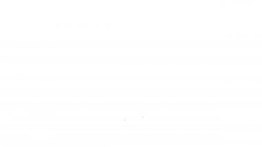 Siyah çizgi kahve çekirdeği ikonu beyaz arkaplanda izole edilmiş. 4K Video hareketli grafik canlandırması