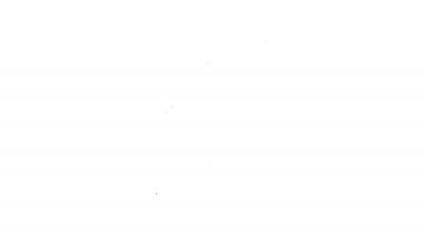 Siyah çizgi manuel kahve öğütücü simgesi beyaz arkaplanda izole edilmiş. 4K Video hareketli grafik canlandırması