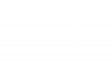 Beyaz arka planda siyah çizgi Fransız kafe ikonu izole edildi. Sokak kafesi. Masa ve sandalyeler. 4K Video hareketli grafik canlandırması