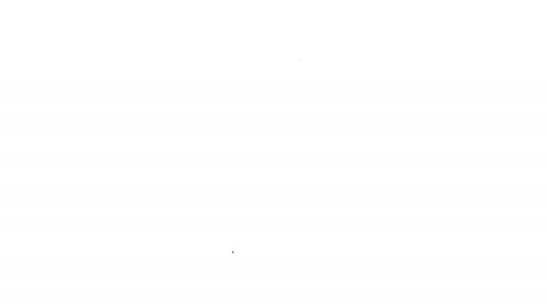 흑색 라인 인디언 항아리 아이콘은 흰 배경에 분리되어 있다. 4K 비디오 모션 그래픽 애니메이션 — 비디오