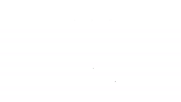 Zwarte lijn Gelukkige Onafhankelijkheidsdag India icoon geïsoleerd op witte achtergrond. Flyer ontwerp voor 15 augustus. 4K Video motion grafische animatie — Stockvideo