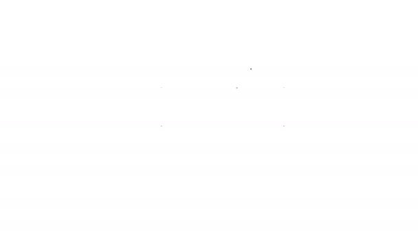 Zwarte lijn India Gate in New Delhi, India pictogram geïsoleerd op witte achtergrond. Poortweg van India Mumbai. 4K Video motion grafische animatie — Stockvideo