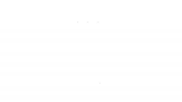 Черная линия Аромат палочки, благовония, ароматы значок изолированы на белом фоне. Видеографическая анимация 4K — стоковое видео