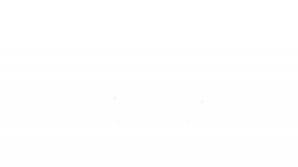 Черная линия Ароматный спа-палка на деревянной стойке значок изолирован на белом фоне. Палка для ладана. Косметическая процедура ароматерапия. Видеографическая анимация 4K — стоковое видео