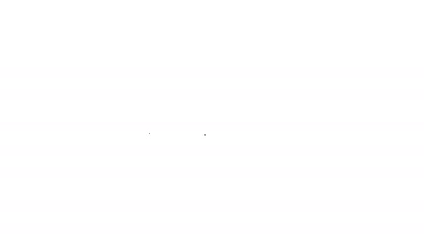 Zwarte lijn Kheer in een schaal pictogram geïsoleerd op witte achtergrond. Traditioneel Indiaas eten. 4K Video motion grafische animatie — Stockvideo