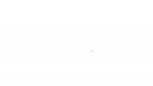 Línea negra Icono de flauta Pan aislado sobre fondo blanco. Instrumento musical peruano tradicional. Zampona. Instrumento popular de Perú, Bolivia y México. Animación gráfica de vídeo 4K — Vídeo de stock