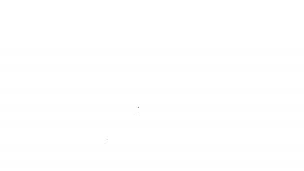 Μαύρη γραμμή Μπαμπού φλάουτο ινδικό μουσικό όργανο εικονίδιο απομονώνονται σε λευκό φόντο. 4K Γραφική κίνηση κίνησης βίντεο — Αρχείο Βίντεο