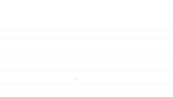 Černá čára Hookah ikona izolované na bílém pozadí. Grafická animace pohybu videa 4K