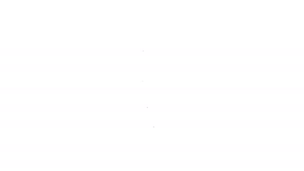 Černá čára Hookah ikona izolované na bílém pozadí. Grafická animace pohybu videa 4K — Stock video