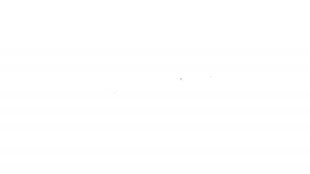 Zwarte lijn Kip tikka masala pictogram geïsoleerd op witte achtergrond. Indiaas traditioneel eten. 4K Video motion grafische animatie — Stockvideo
