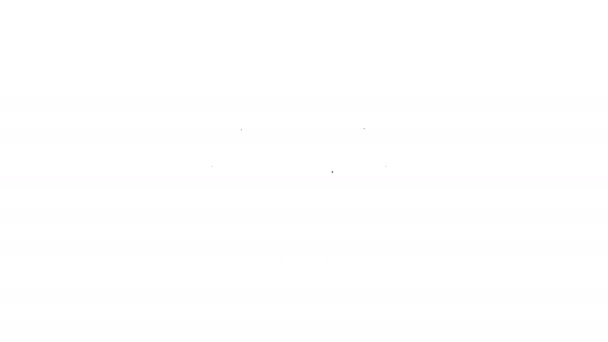 Siyah çizgi İnek simgesi beyaz arkaplanda izole edildi. 4K Video hareketli grafik canlandırması — Stok video