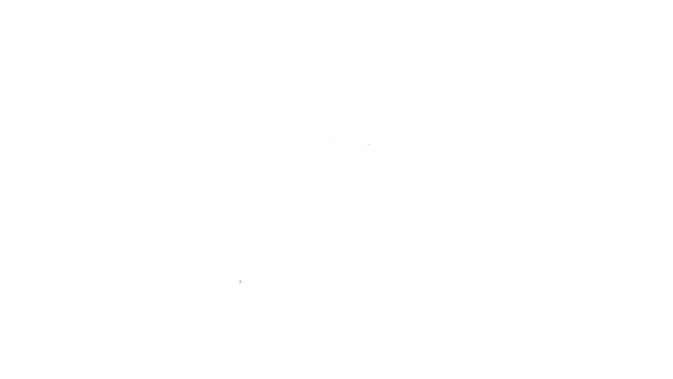 Siyah çizgi Türk simgesi beyaz arka planda izole edilmiş. 4K Video hareketli grafik canlandırması — Stok video