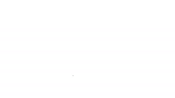 Icono de la cafetera de línea negra aislado sobre fondo blanco. Animación gráfica de vídeo 4K — Vídeo de stock