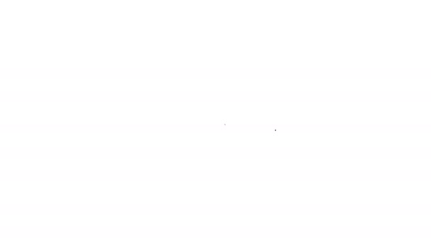 Línea negra Icono del reloj de muñeca aislado sobre fondo blanco. Icono del reloj de pulsera. Animación gráfica de vídeo 4K — Vídeos de Stock
