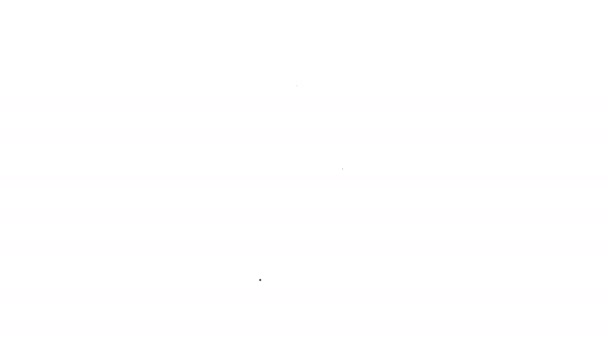 Černá čára francouzský tisk ikona izolované na bílém pozadí. Grafická animace pohybu videa 4K — Stock video