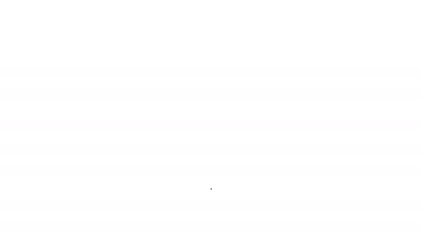 Beyaz arka planda izole edilmiş siyah çizgi Fransız kaniş köpeği ikonu. 4K Video hareketli grafik canlandırması — Stok video