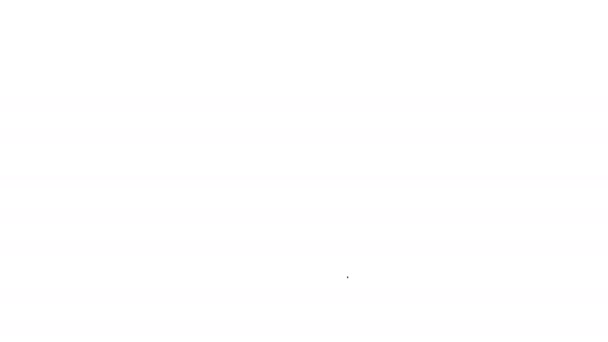 Ikon kaki katak garis hitam terisolasi pada latar belakang putih. Animasi grafis gerak Video 4K — Stok Video