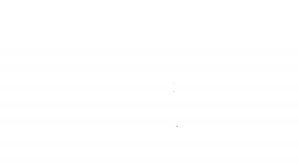 Línea negra Retrato en el icono del museo aislado sobre fondo blanco. Animación gráfica de vídeo 4K — Vídeo de stock
