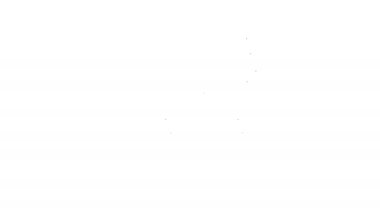 Siyah çizgi Zafer Kemeri simgesi beyaz arkaplanda izole edildi. Fransa, Paris 'in simgesi. 4K Video hareketli grafik canlandırması