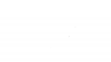 Siyah çizgi peynir simgesi beyaz arkaplanda izole edilmiş. 4K Video hareketli grafik canlandırması