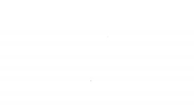 Beyaz arkaplanda siyah çizgi üzümlü meyve ikonu izole edildi. 4K Video hareketli grafik canlandırması