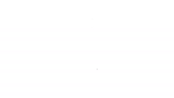 வெள்ளை பின்னணியில் தனிமைப்படுத்தப்பட்ட கருப்பு வரி ஒயின் ஐகானின் பாட்டில்கள். 4K வீடியோ இயக்கம் கிராஃபிக் அனிமேஷன் — ஸ்டாக் வீடியோ