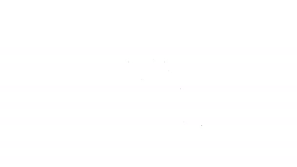 Linea nera Icona fontana isolata su sfondo bianco. Animazione grafica 4K Video motion — Video Stock