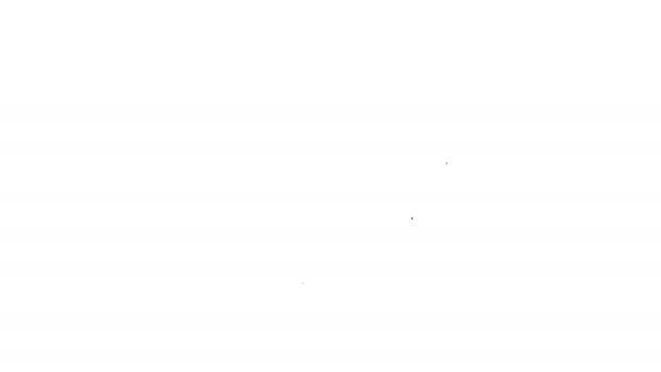 Icono de Queso de línea negra aislado sobre fondo blanco. Animación gráfica de vídeo 4K — Vídeos de Stock