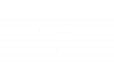 Beyaz arkaplanda siyah çizgi geri dönüşüm sembolü ve yaprak simgesi izole edildi. Çevre geri dönüşümü yeşile döner. 4K Video hareketli grafik canlandırması