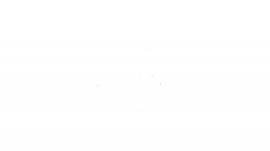 Beyaz arkaplanda siyah çizgi elektrik kaydedilen yaprak simgesi. Elektrik tasarrufu. Çevresel koruma. Biyolojik enerji. 4K Video hareketli grafik canlandırması