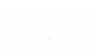 İspanya 'nın Figueres kentindeki Salvador Dali Müzesi' nin siyah hattı beyaz arka planda izole edilmiştir. 4K Video hareketli grafik canlandırması