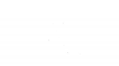 Beyaz arkaplanda siyah çizgi Algar şelalesi simgesi izole edildi. Alicante Bölgesi. İspanya. 4K Video hareketli grafik canlandırması