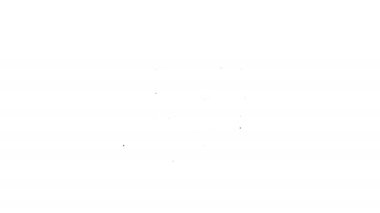 Beyaz arkaplanda siyah çizgi resim simgesi izole edildi. 4K Video hareketli grafik canlandırması