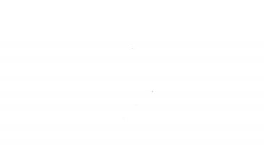 Siyah çizgi yel değirmeni simgesi beyaz arkaplanda izole edildi. 4K Video hareketli grafik canlandırması