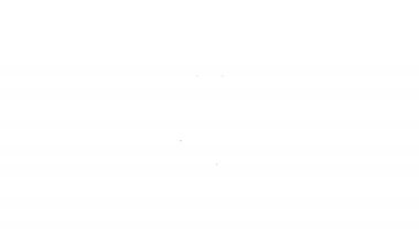 Sevilla 'daki siyah çizgi Giralda beyaz arka planda izole edilmiş İspanya simgesi. 4K Video hareketli grafik canlandırması