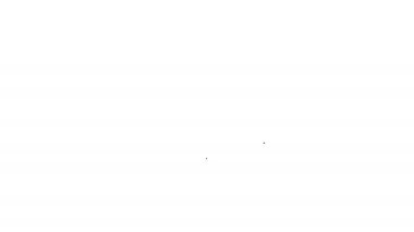 Siyah çizgi Sun simgesi beyaz arkaplanda izole edildi. Yaz sembolü. Güneşli bir gün. 4K Video hareketli grafik canlandırması