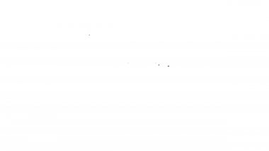 Segovia 'nın siyah çizgi su kemeri, beyaz arka planda izole edilmiş İspanya ikonu. Roma su kemeri binası. İspanya 'nın ulusal sembolü. 4K Video hareketli grafik canlandırması