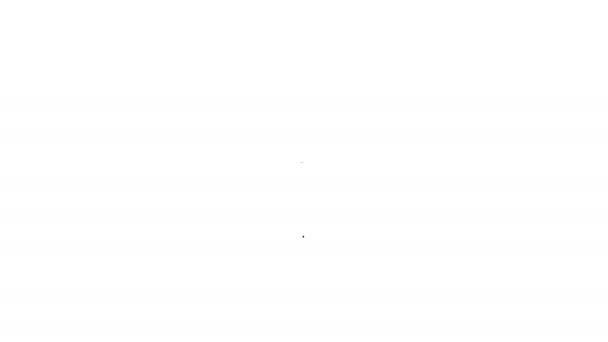 Schwarze Linie Zahnrad und Blitz-Symbol isoliert auf weißem Hintergrund. Strom. Blitzlichtgewitter. 4K Video Motion Grafik Animation — Stockvideo