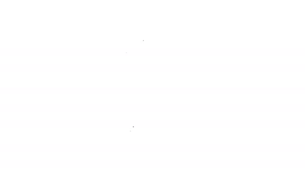 Czarna linia Tag z ikoną symbolu liści izolowane na białym tle. Baner, etykieta, metka, logo, naklejka na ekologiczną zieleń. 4K Animacja graficzna ruchu wideo — Wideo stockowe
