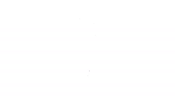 Черная линия Бумажная сумка с иконкой утилизации изолированы на белом фоне. Сумка с символом переработки. Видеографическая анимация 4K — стоковое видео